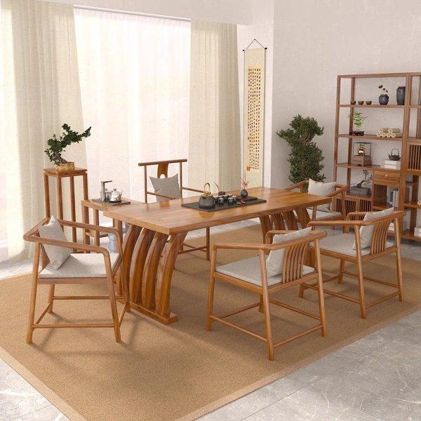 新中式实木茶桌 茶室休闲会客泡茶桌 小户型民宿禅意茶桌椅组合,淘宝优惠券,粉丝福利购,淘宝优惠卷