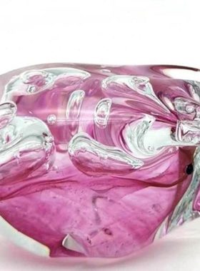 精品粉红小猪琉璃摆件工艺品小粉猪书柜装饰纳福温居馈赠礼品儿童