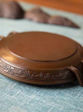 黄铜工艺品中式摆件家居装饰品酒柜兮玄关客厅复古盘甲面办公室桌