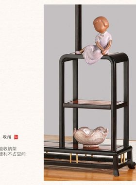 紫光檀木笔架毛笔挂红木工艺品 新中式博古架创意书房办公室摆件