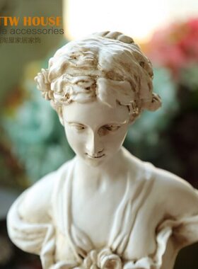 摆件 欧式维纳斯少女欧式头像创意家居装饰品人物树脂艺术雕塑