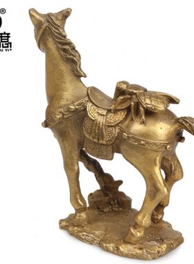 妙 适合炒股招好运赢马家居装饰品黄铜生肖马摆件上 如意