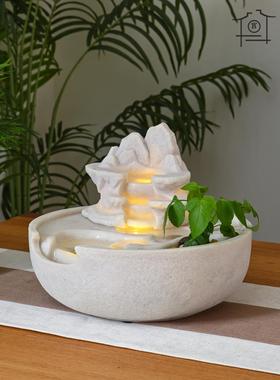 现代桌面流水摆件循环水景客厅办公室前台简约风水轮开业乔迁送礼