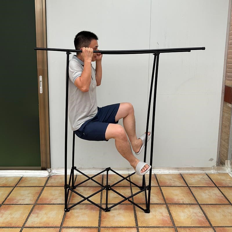 晾衣架可折叠不占地落地阳台室内家用小户型晒杆S不锈钢免安装被 - 图0