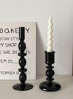 欧式风玻璃烛台蜡烛o摆件轻奢高档创意家居客厅桌面高级感装饰摆