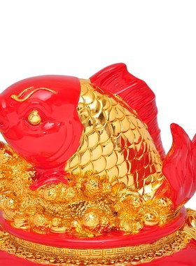 聚宝盆鱼摆件开业乔迁新居招财礼品客厅电视柜办公室工艺品装饰品