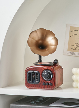 复古留声机咖啡厅小音乐盒吧台桌面客厅卧室装饰摆件家居饰品创意