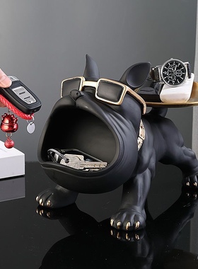 轻奢招财狗入户玄关钥匙收纳客厅桌面摆设乔迁礼物家居装饰品摆件