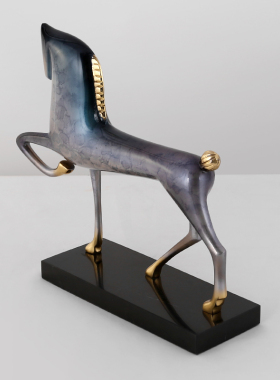 现代轻奢一马当先铜摆件客厅书房办F公室家居软装饰品乔迁开业礼