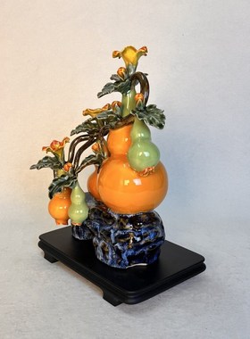 葫芦五福临门陶瓷石湾公仔客厅端装饰品