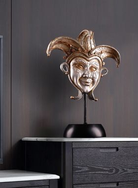 欧式复古摆件威尼斯面具红酒w架桌面客厅创意家居装饰品摆设工艺