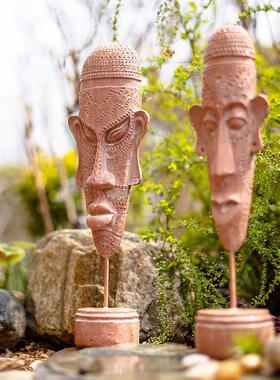 掬涵非洲元素人像树脂摆件桌面创意艺术工艺品样板房咖啡酒吧摆设