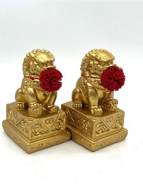 【不摆家可惜了】镇宅石狮子顺风顺水泥看门神兽小狮子花瓶摆件