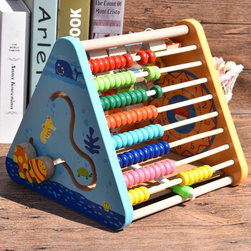 五面学习架计算架木制早教多功能拼音数字字母时钟翻板配对玩具,淘宝优惠券,粉丝福利购,淘宝优惠卷
