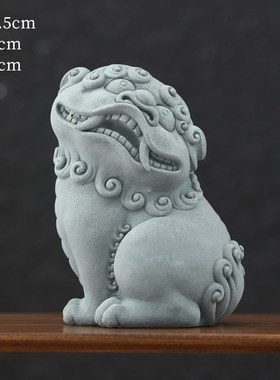 创意狻猊青砂石家居中式茶宠瑞兽摆件鱼缸造景吉祥物装饰工艺品