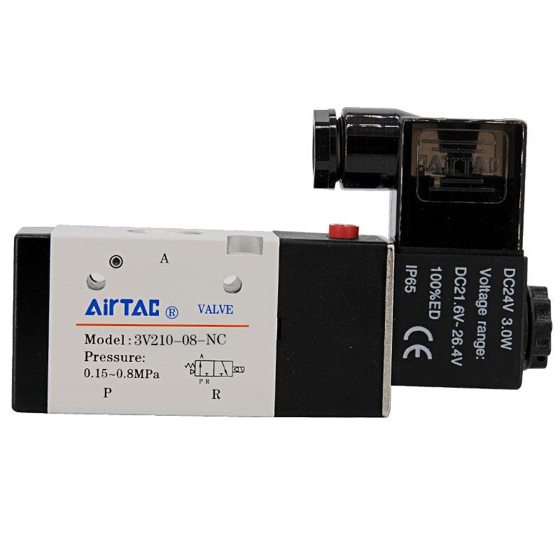 亚德客电磁阀3v210一08 220v换向阀线圈24v控制器气阀电子气动阀-图2