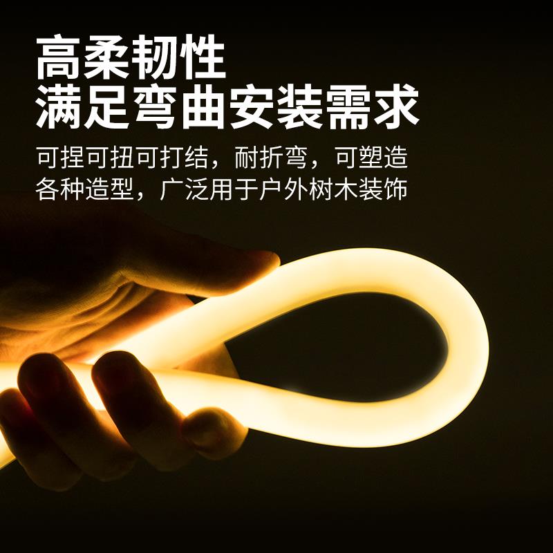 360度圆形发光灯带led户外超亮防水门头柔性霓虹硅胶灯条软管灯管 - 图3