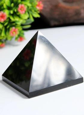 天然黑曜石金字塔摆件家居办公客厅卧室水晶装饰品摆件原石打磨