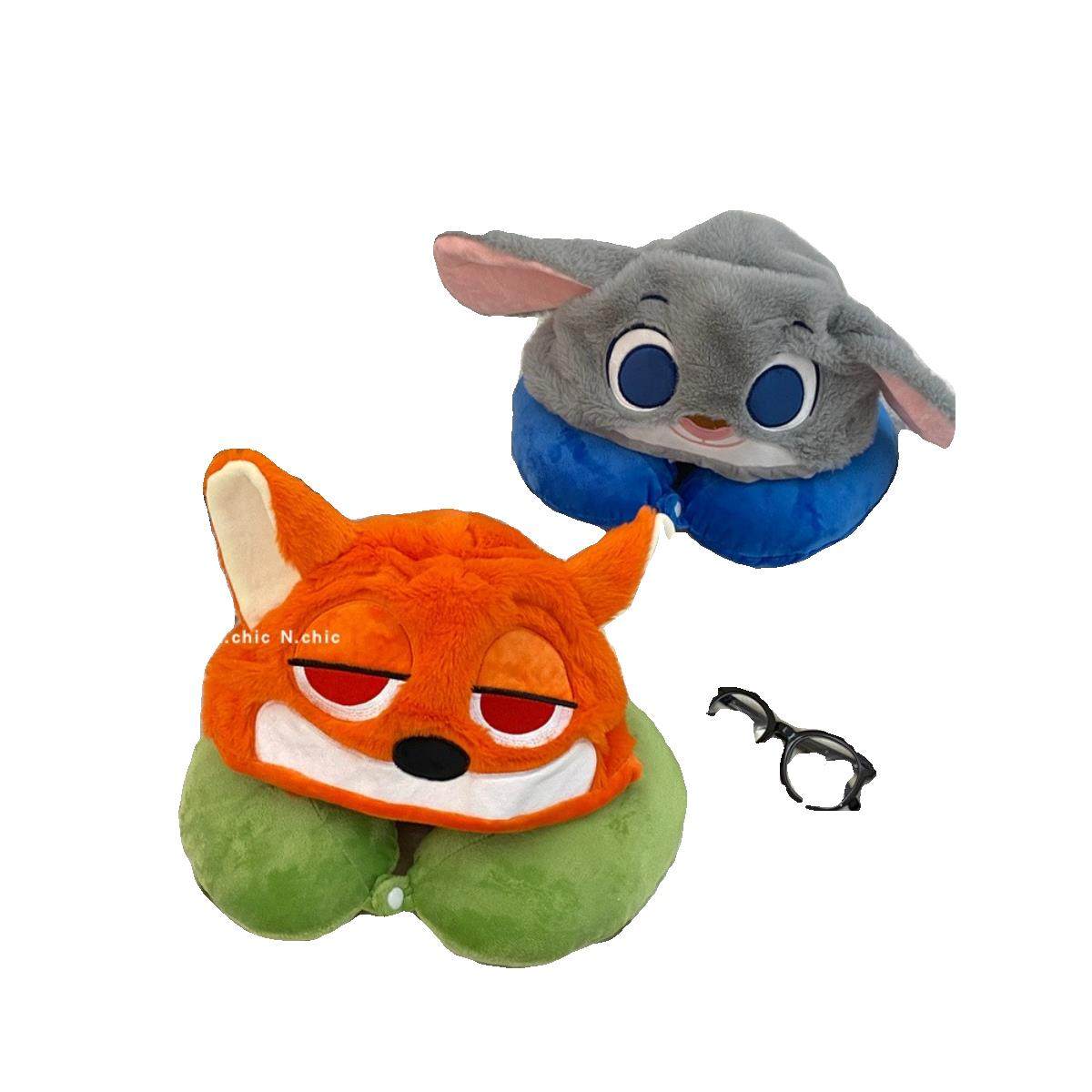 毛绒帽子情侣可爱卡通连帽U型枕飞机旅行枕办公室午睡U型枕护颈枕,淘宝优惠券,粉丝福利购,淘宝优惠卷