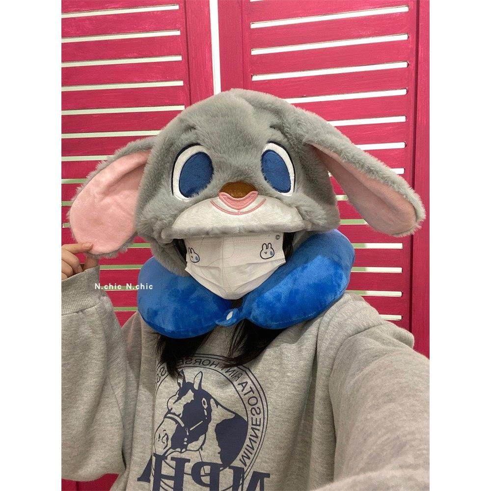 毛绒帽子情侣可爱卡通连帽U型枕飞机旅行枕办公室午睡U型枕护颈枕,淘宝优惠券,粉丝福利购,淘宝优惠卷