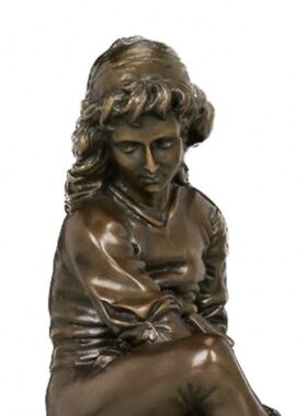 家居装饰品欧式摆件看书客厅玄关创意礼品少年书房铜雕塑铜像