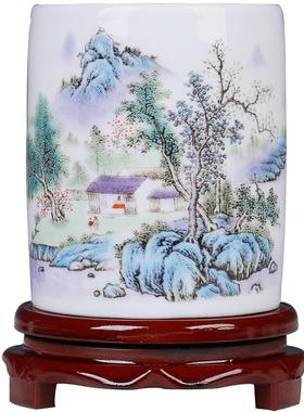 景德镇陶瓷笔筒摆件教师节礼物办公室学生笔筒创意时尚文具收纳