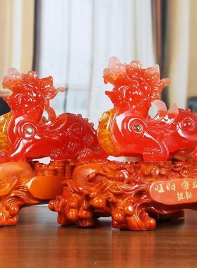 招财玉貔貅摆件 大号一对办公室桌家居玄关装饰店铺开业礼品摆设