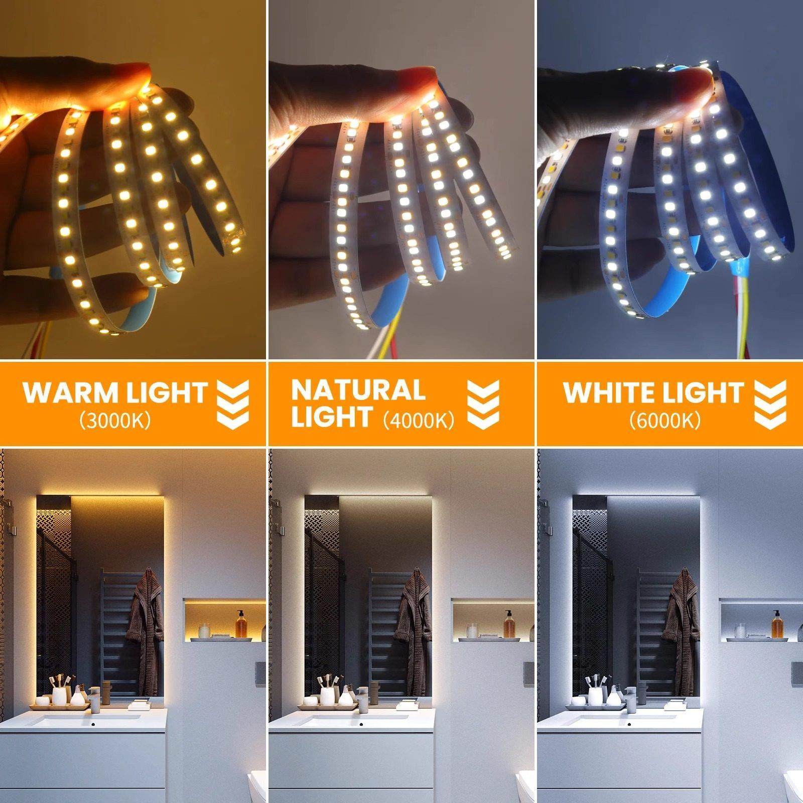 Led2835双色温灯条12V三色调光5mm窄版24伏不干胶Cct灯条5050二合,淘宝优惠券,粉丝福利购,淘宝优惠卷