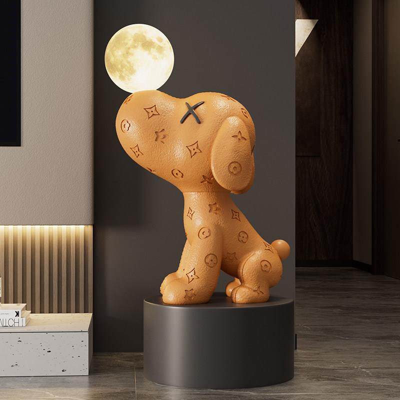 比格犬客厅沙发电视柜旁边落地摆件高级感大型公仔狗乔迁新居礼物,淘宝优惠券,粉丝福利购,淘宝优惠卷