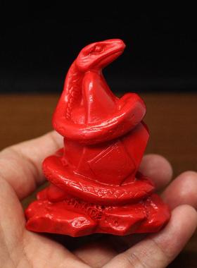 红朱砂蛇马羊巳午未会南方火局三会局生肖摆件家用办公室风水用品