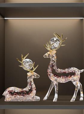 鹿摆件一对轻奢高档客厅招财玄关电视柜酒柜装饰搬家乔迁新居礼品