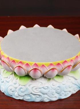 陶瓷云莲莲花底座观音菩萨佛像供座台增高底座神像加高供佛莲花座