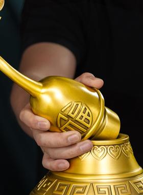 大号黄铜葫芦摆件开 口空心吉祥全铜福禄办公室客厅装饰招财工艺