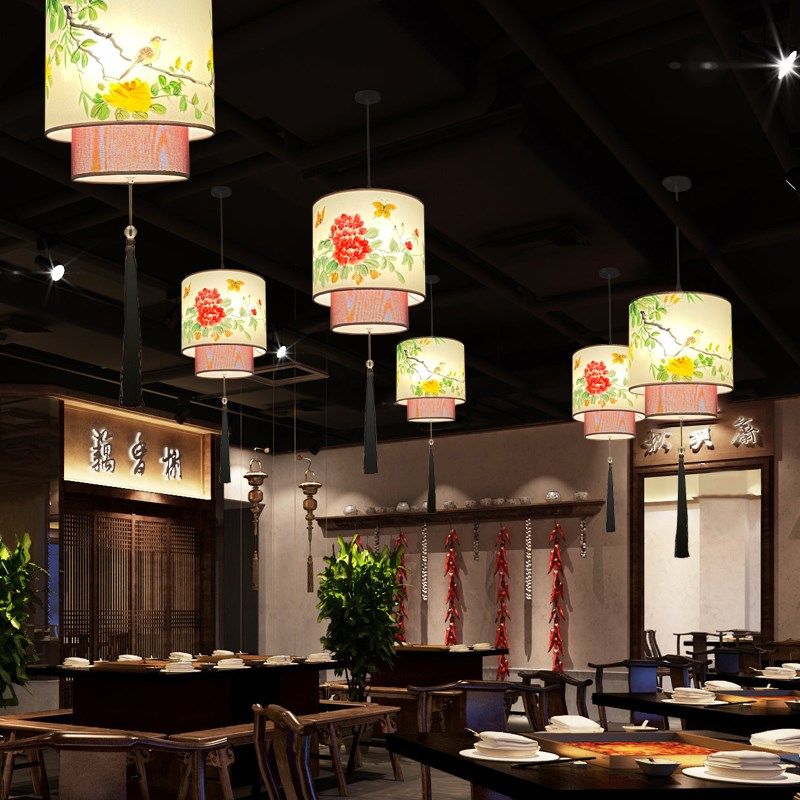 中式吊灯仿古复古羊皮餐厅饭店大厅工程灯酒店过道茶楼火锅店灯具,淘宝优惠券,粉丝福利购,淘宝优惠卷