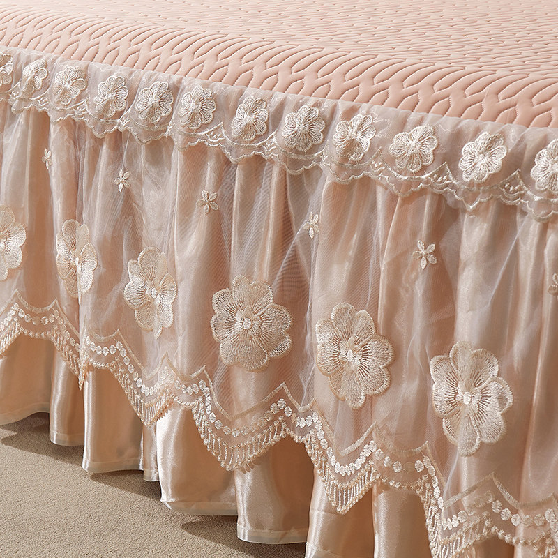 2022新款公主风夏季床裙款乳胶凉席可水洗冰丝软席三件套夏天席子,淘宝优惠券,粉丝福利购,淘宝优惠卷