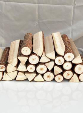 木柴壁炉木材露营取暖篝火原木灶台摆件柴背景墙客厅饭店民宿装饰