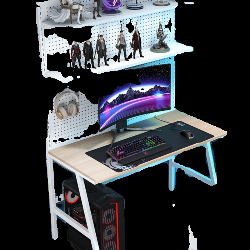 洞洞板电竞桌家用卧室电脑台式桌科技感游戏桌出租屋宿舍桌椅套装 - 图3