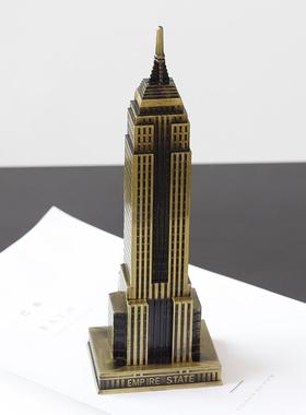 纽约帝国大厦金属模型工艺品摆件 创意商务礼品办公桌面装饰摆设