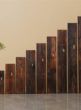 古法养鱼造景天然实木流水罐过滤摆件配件生态鱼缸鱼盆横杆碳化板