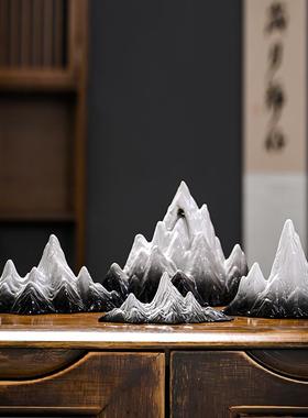 陶瓷小假山摆件微景观造景鱼缸流水配件枯山盆景茶室创意倒流香炉