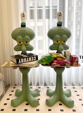 章鱼哥打工人艺术客厅落地超大托盘置物架电视柜沙发旁边装饰摆件