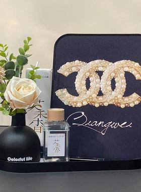 黑白风格的装饰品加厚高清磨砂精细闪光画斯堪的纳维亚艺术桌高端