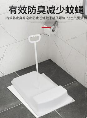 蹲便器盖板家用防臭放鼠手拿式农村厕所旱厕便池加厚ABS塑料密封