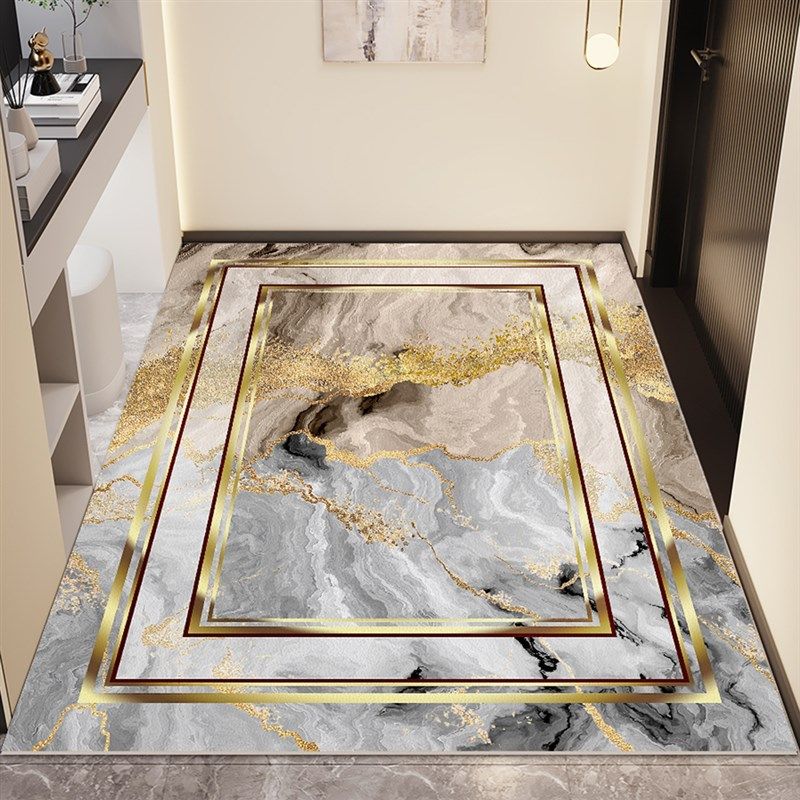 入户门地垫进门门口22新款C免洗擦高级皮革耐脏裁剪地毯 - 图0