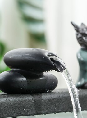 古法鱼缸创意循环水造景景观水景流水摆件出水口装饰流水器套装