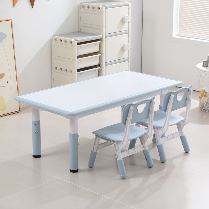Kindergarten tables and chairs plastic liftable graffiti children's tables and chairs learning table painting eating game table