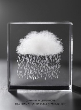 小众创意/心形白云摆件 云立方水晶云朵送男女朋友有