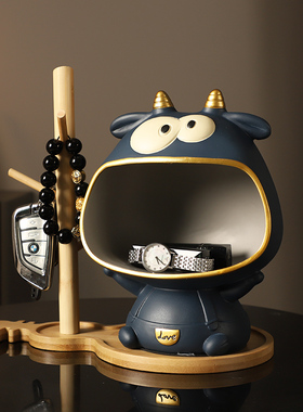 动物摆件创意鞋柜玄关门口钥匙收纳高级可爱置物架熊摆放客厅装饰