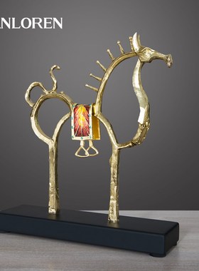 圣朗伦北欧摆件马办公室桌面摆设家居客厅电视柜茶几玄关工艺装饰