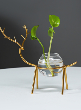 北欧桌面水培花盆摆件办公桌客厅多肉绿萝水养植物花瓶装饰摆设